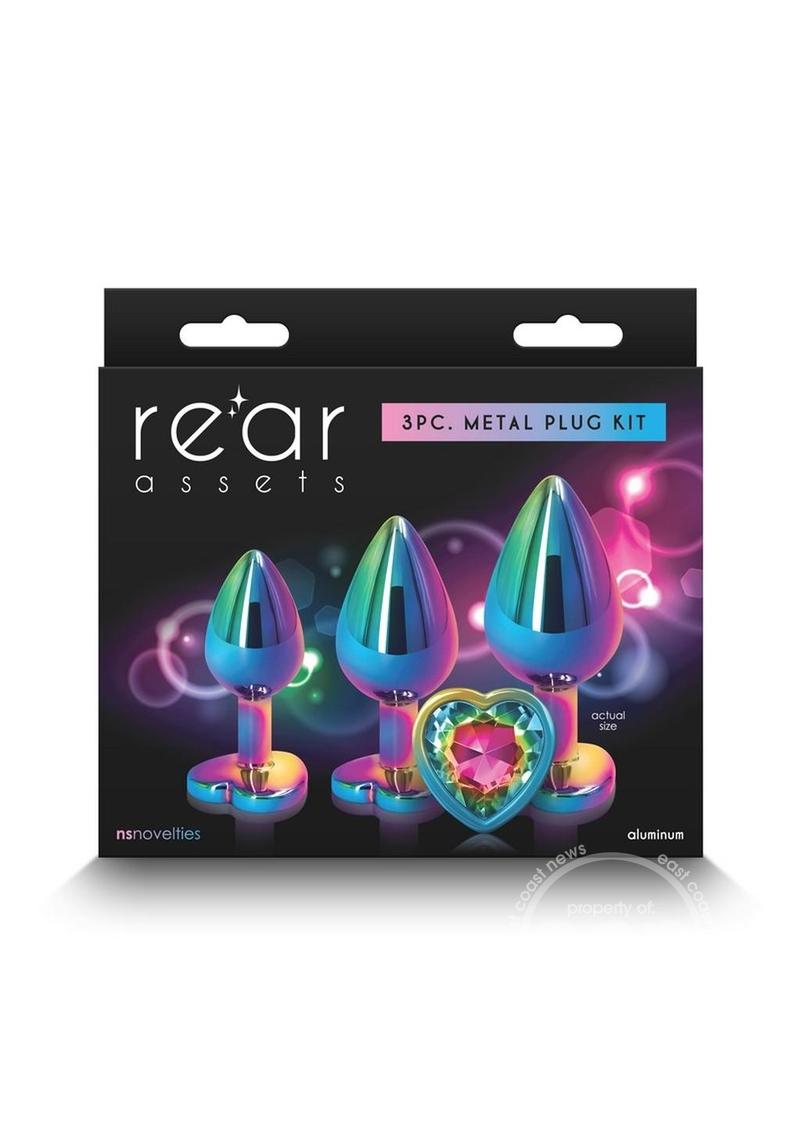 Rear Assets Aluminum Anal Plug Trainer Kit (3pc) - Multicolor