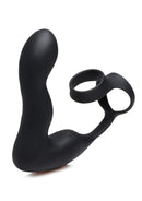 Swell Rechargeable Silicone Inflatable 10X Vibrating Prostate Plug with Cock & Ball Ring and Remote Control - Black