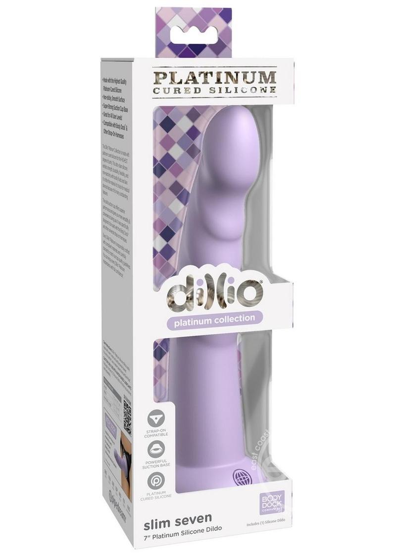 Dillio Platinum Slim Seven Silicone Dildo 7in