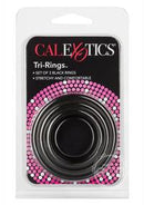 Tri Rings Cock Ring Set (3 Piece Set) - Black