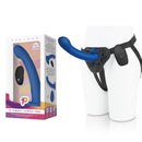 Pegasus Remote Control Silicone Vibrating Dildo & Harness Set - Blue