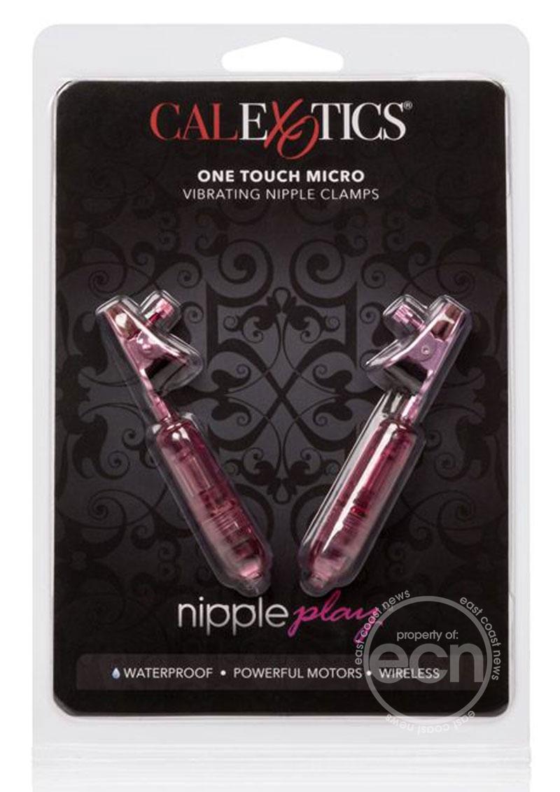 Nipple Play One Touch Micro Vibrating Nipple Clamps - Pink