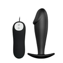Pretty Love Vibrating Phallic Silicone Anal Plug with Wired Controller - Black