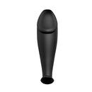 Pretty Love Vibrating Phallic Silicone Anal Plug with Wired Controller - Black