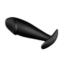 Pretty Love Vibrating Phallic Silicone Anal Plug with Wired Controller - Black