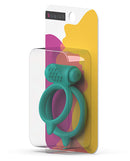 BCharmed Basics Plus Silicone Vibrating Dual C-Ring - Seafoam