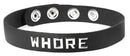 Spartacus Wordband "Whore" Leather Collar - Black