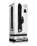 Evolved Rapid Rabbit Rechargeable Silicone Thrusting Vibrating Dual Stimulator - Black