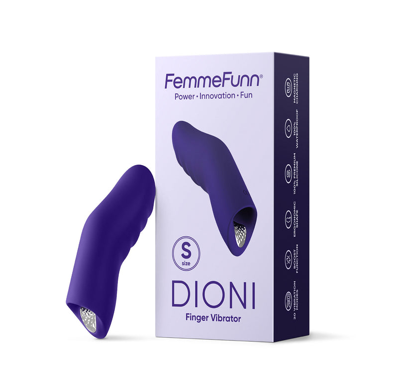 FemmeFunn Dioni Silicone Rechargeable Super-Strong Finger Vibe - Deep Indigo