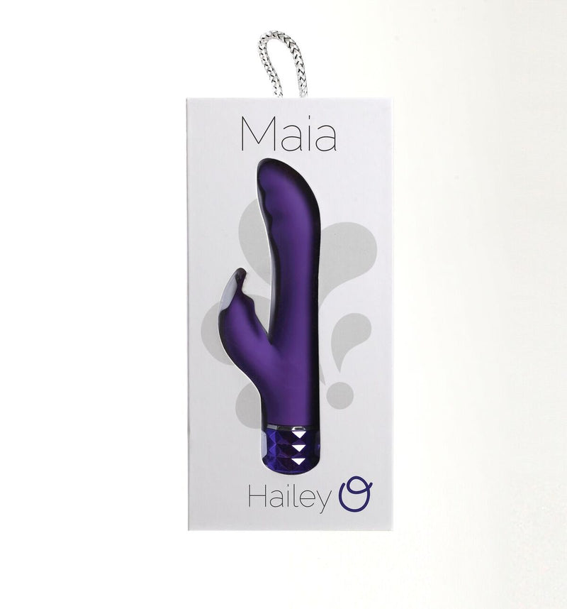 Maia Hailey Silicone Rechargeable Vibrating Dual Stimulator - Purple