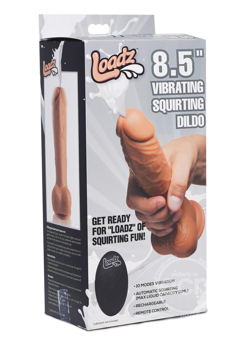 Loadz Vibrating Squirting 7" TPR Dildo with Remote