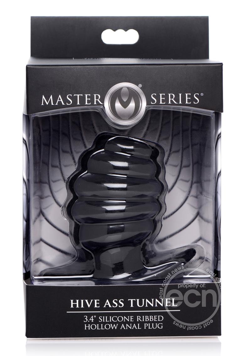 Master Series Ribbed Silicone Tunnel Plugs - 3 Sizes - Black