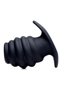Master Series Ribbed Silicone Tunnel Plugs - 3 Sizes - Black