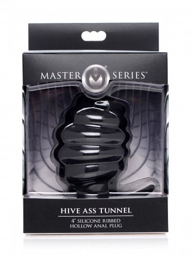 Master Series Ribbed Silicone Tunnel Plugs - 3 Sizes - Black