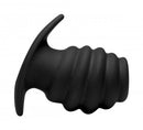 Master Series Ribbed Silicone Tunnel Plugs - 3 Sizes - Black