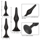 Silicone Anal Starter Kit - 3 pc, Black