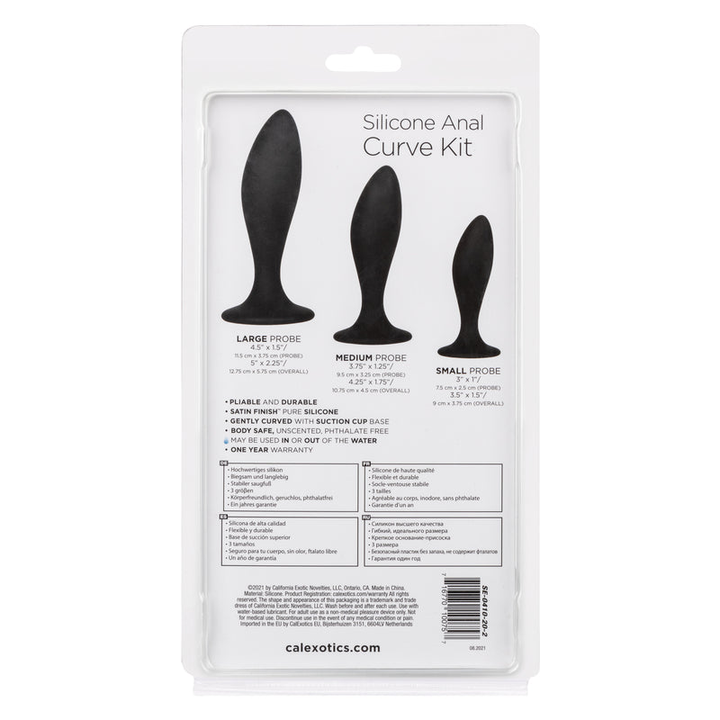 Silicone Anal Curve Kit - 3 pc, Black