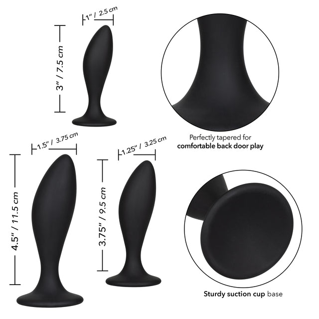 Silicone Anal Curve Kit - 3 pc, Black