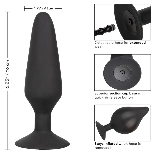 CalEx Silicone Inflatable Anal Plugs - Black