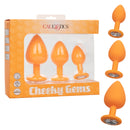 Cheeky Gems 3-Plug Silicone Anal Training Kits with Gem Bases
