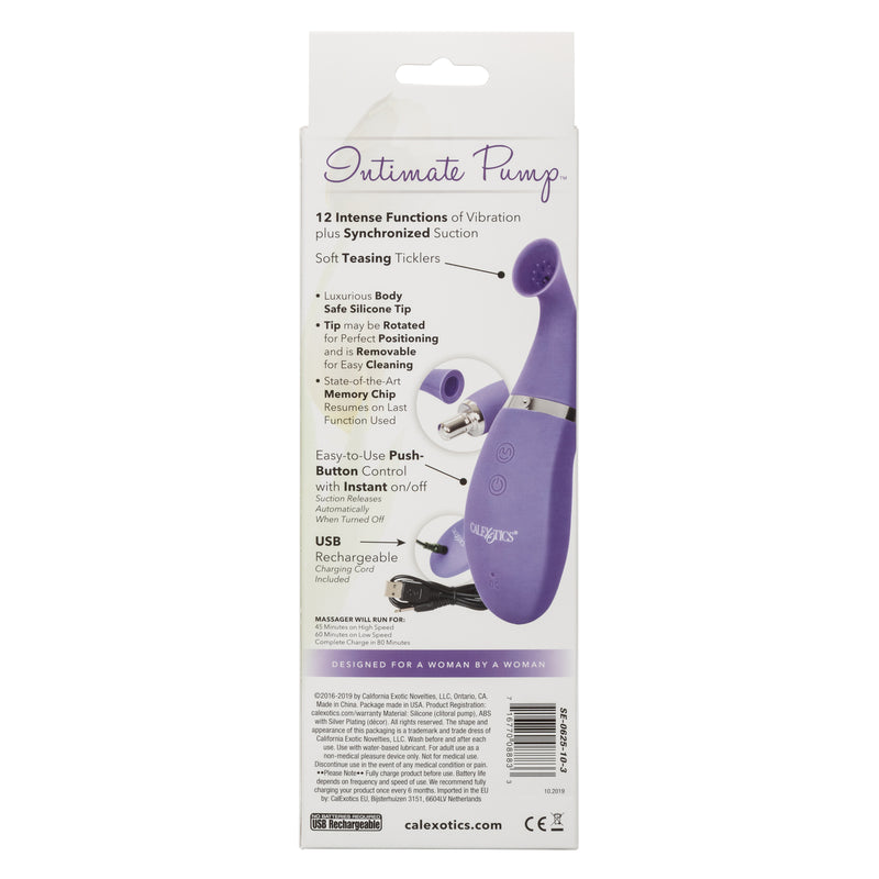 Intimate Pumps Rechargeable Clitoral Pump - Purple