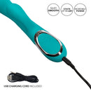 Enchanted Lover Silicone Rechargeable Vibrating Beaded Dual Stimulator - Teal