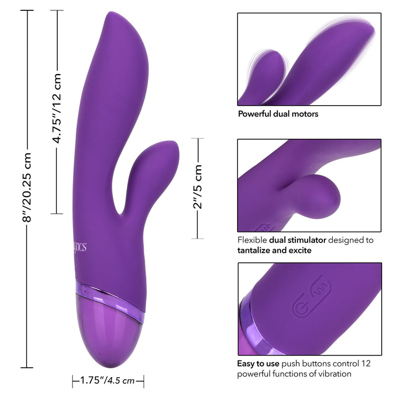 Aura Dual Lover Silicone Rechargeable Vibrating Dual Stimulator - Purple