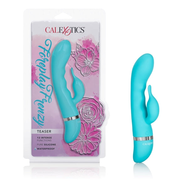 Foreplay Frenzy Teaser Rechargeable Vibrating Dual Stimulator - Teal