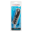 Stretchy Silicone Textured Penis Extension with Ball Loop - Black