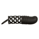 Stretchy Silicone Textured Penis Extension with Ball Loop - Black