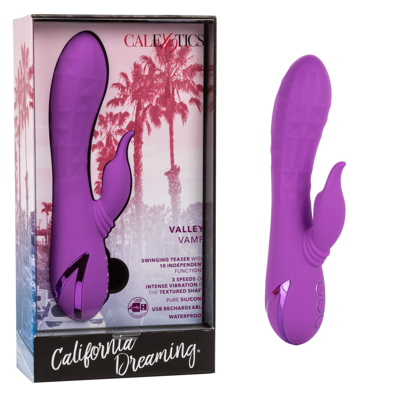 California Dreaming Valley Hill Vamp Vibrating and Rubbing Dual Stimulator - Violet