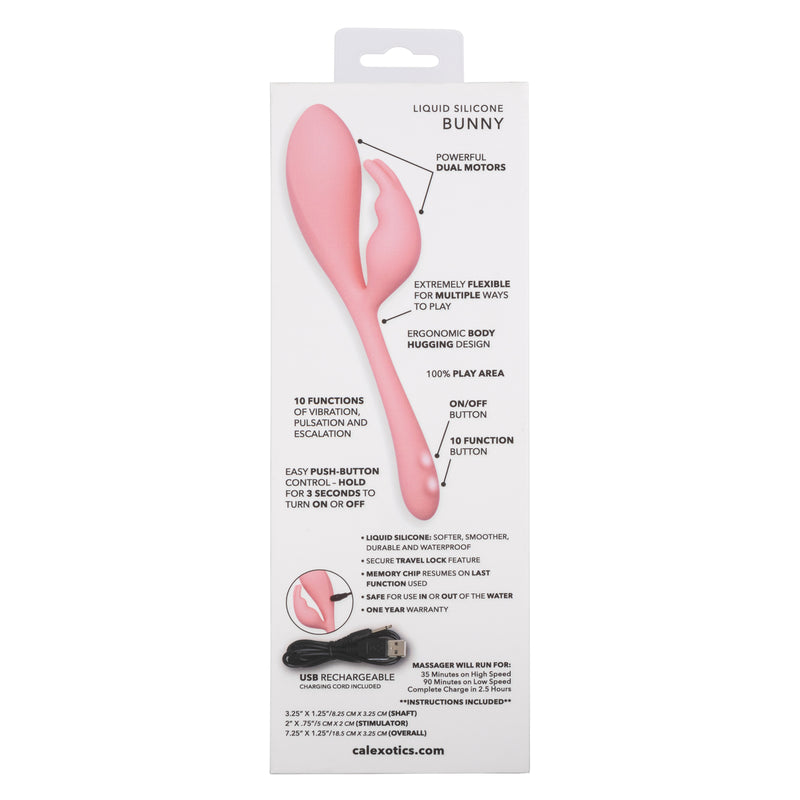 Elle Silicone Rechargeable Vibrating Dual Stimulator Bunny - Peach