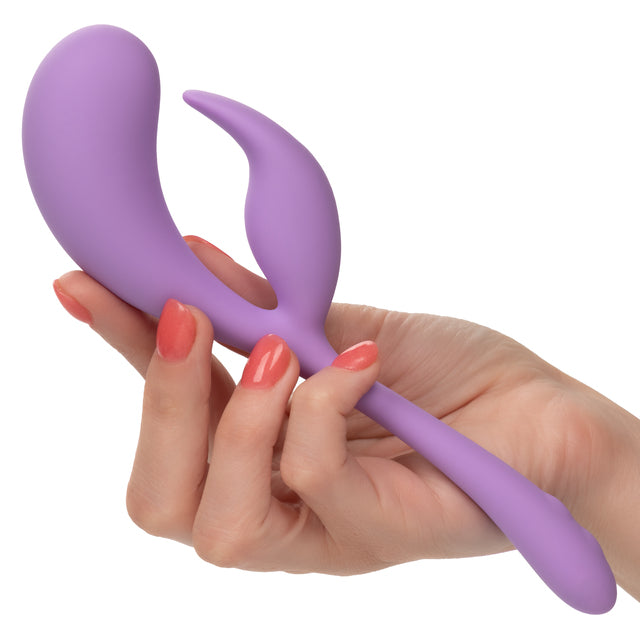 Elle Silicone Rechargeable Vibrating Dual Stimulator Flicker - Lavender