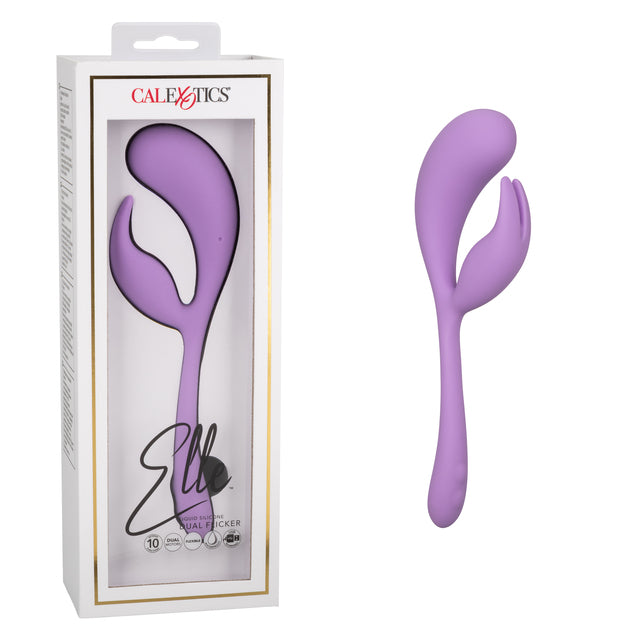 Elle Silicone Rechargeable Vibrating Dual Stimulator Flicker - Lavender