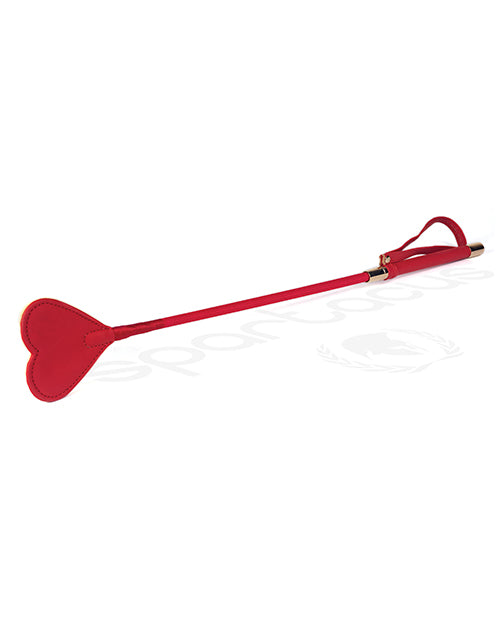 Spartacus PU Riding Crop with Two-Textured Heart Shape Tip
