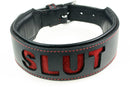 Plesur Leather Collar - "Slut"