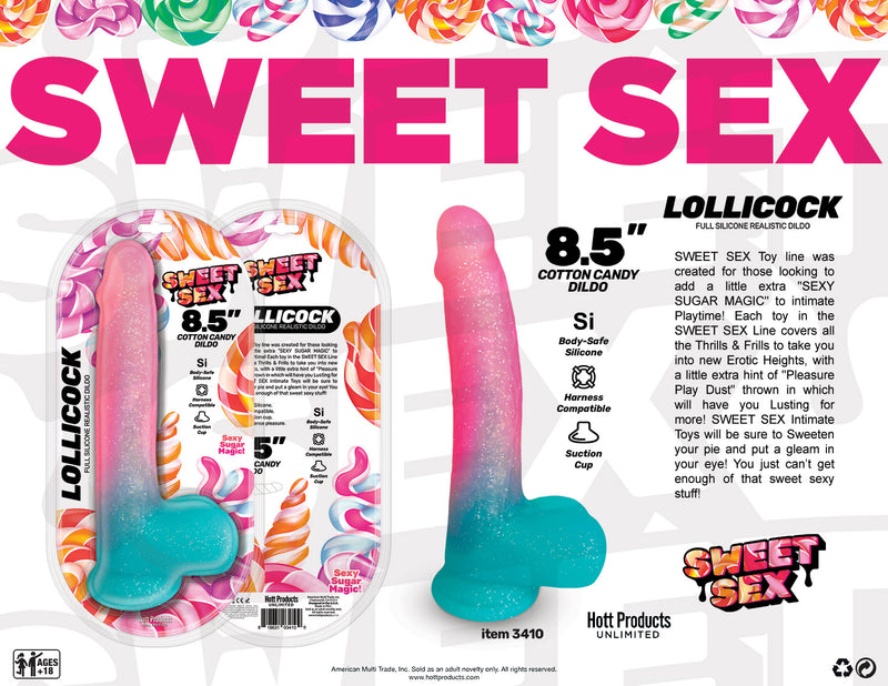 Sweet Sex Lollicock Silicone Gradient Dildo with Glitter Flecks