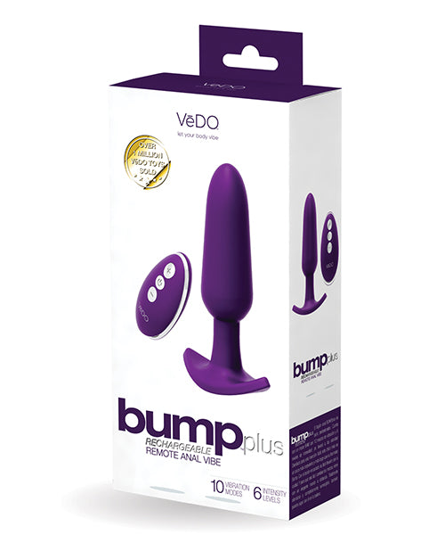 VēDO Bump Plus Rechargeable Silicone Anal Plug With Remote Control