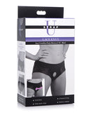 Strap U Lace Envy Crotchless Panty Harness - Black