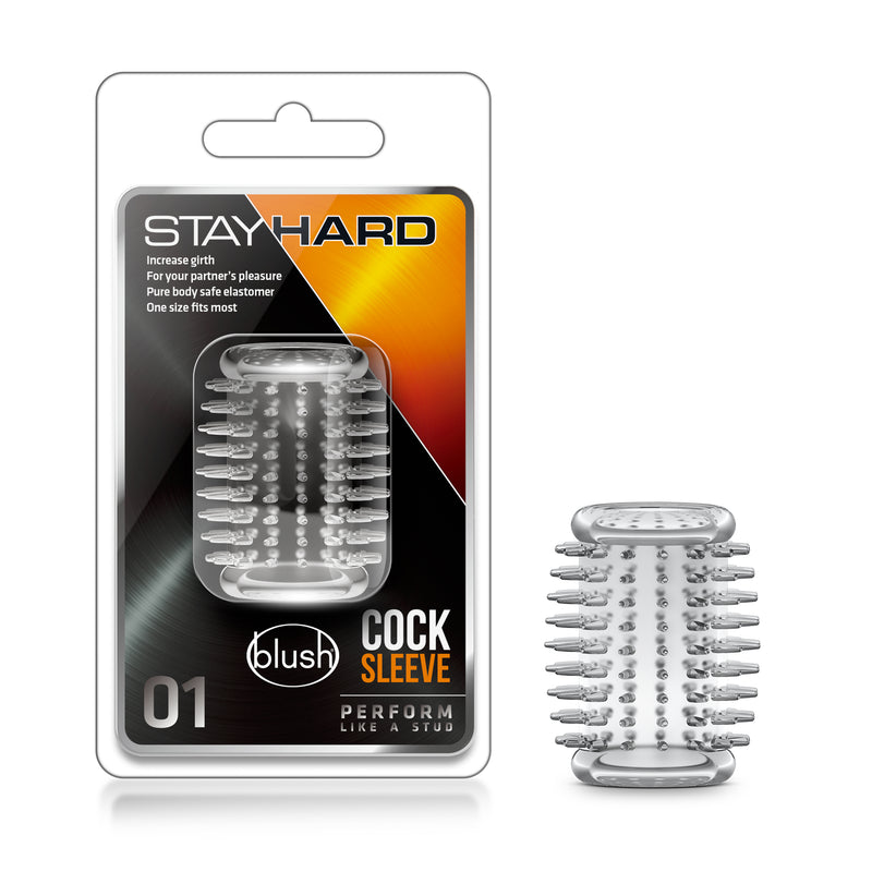 Stay Hard Textured Cock Sleeves - Clear