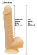 Addiction David 8" Silicone Posable Dildo - Vanilla