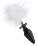 Tailz Fluffer Bunny Tail Glass Anal Plug - White