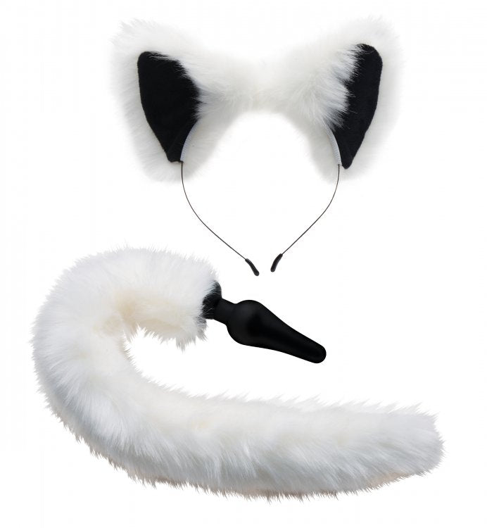 Tailz White Fox Silicone Tail/Anal Plug/Ears Set