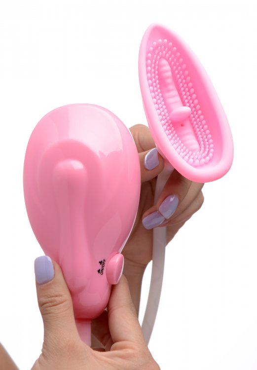 Size Matters Pink Pleasure Auto-Sucker Vibrating Pussy Pump - Pink