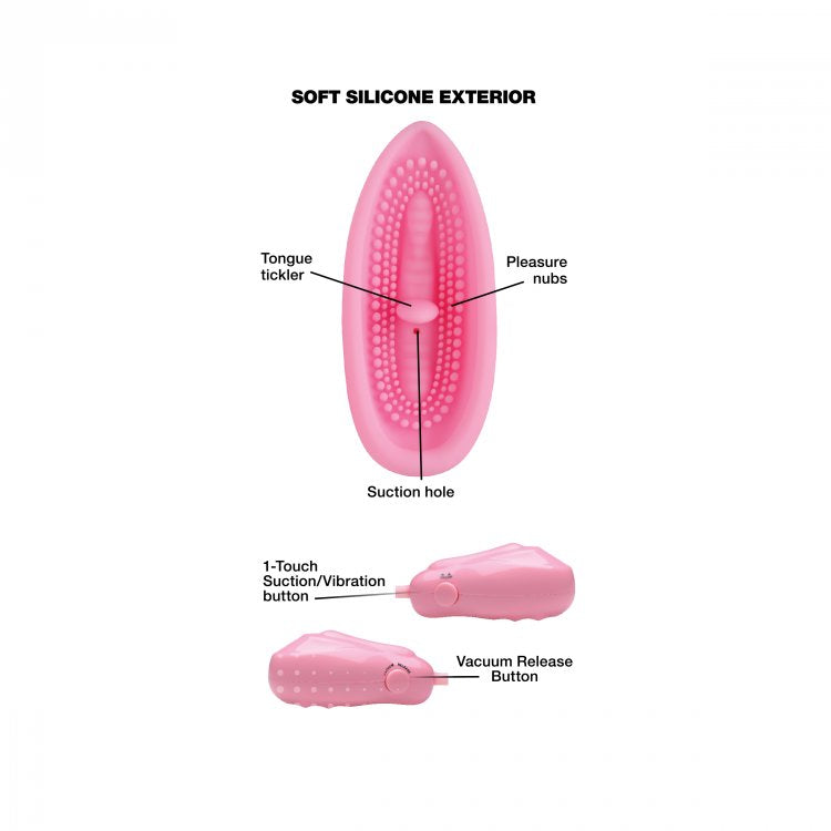Size Matters Pink Pleasure Auto-Sucker Vibrating Pussy Pump - Pink