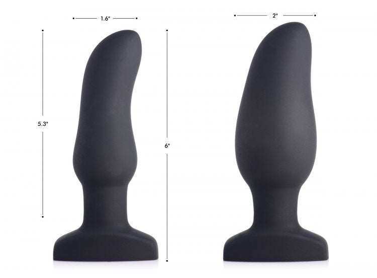 Swell Inflatable Rechargeable Silicone Vibrating Anal Plugs - Black
