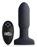Swell Inflatable Rechargeable Silicone Vibrating Anal Plugs - Black