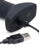 Swell Inflatable Rechargeable Silicone Vibrating Anal Plugs - Black