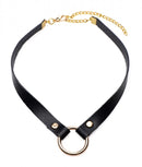 Master Series Posh Pet Gold Ring Slim Choker - Black/Gold