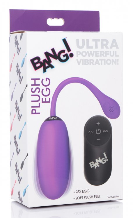 Bang! 28x Plush Silicone Rechargeable Egg With Remote Control